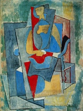  Rouge Arte - Femme assise dans un fauteuil rouge 1932 Cubismo